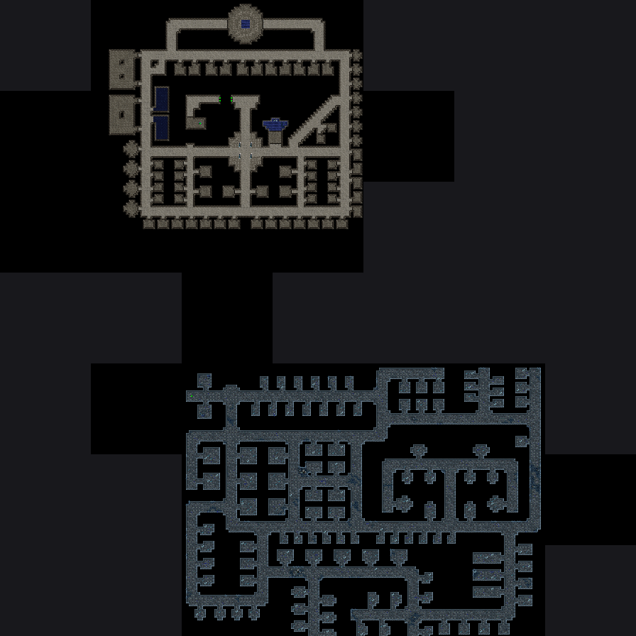 A map of the cave system beneath the Akarra overworld: tunnels branching through rock.